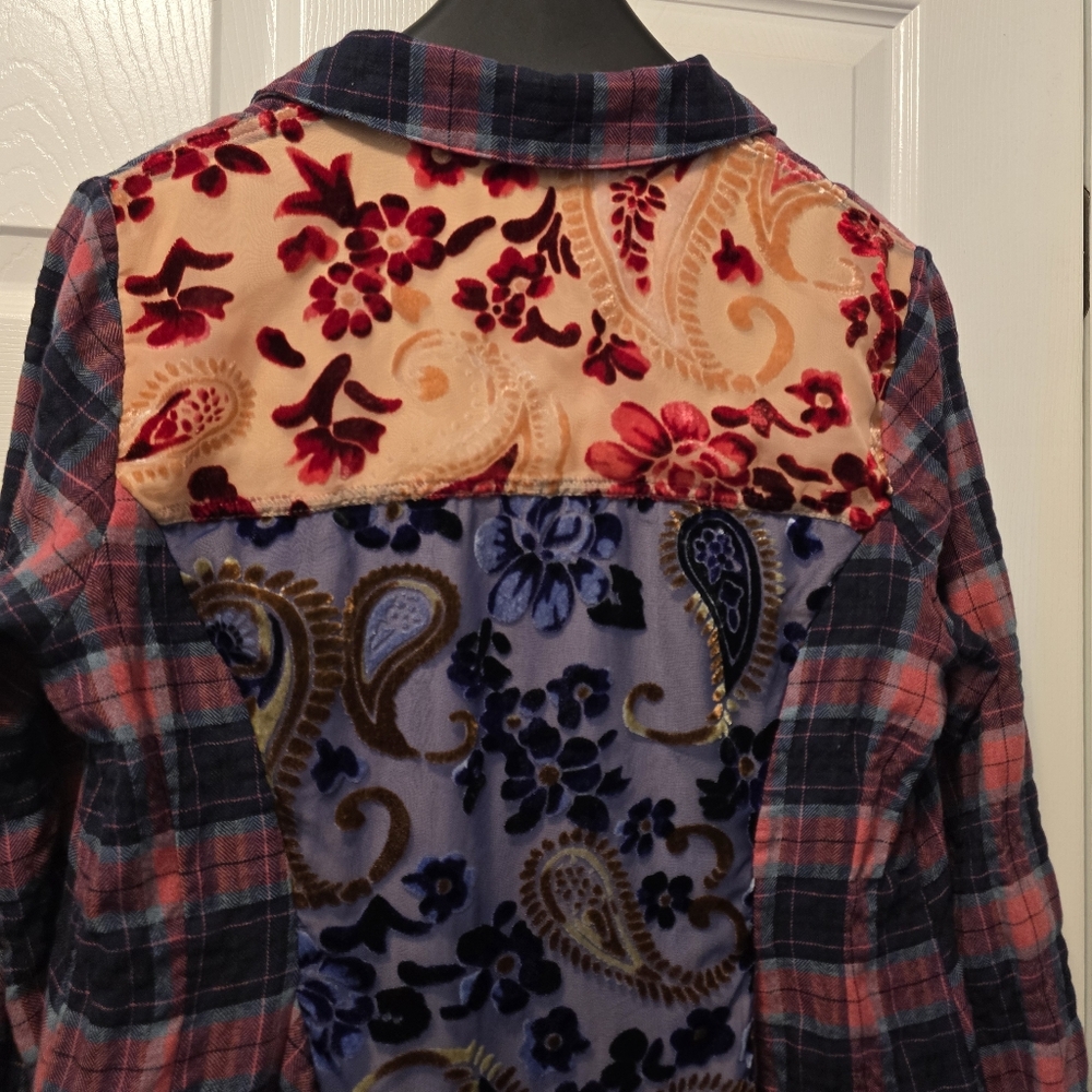 Soft Surroundings Kensington Plaid Burnout Velvet Tunic - MP - Picture 4 of 14